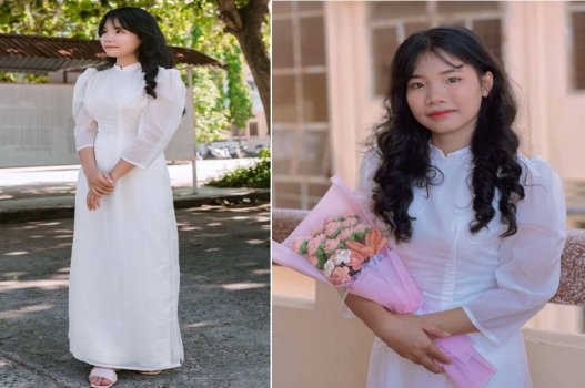 Áo dài duyên dáng nhún nhảy cực dâm